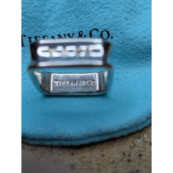 Tiffany & Co. 1837 Square Ring – Sterling 925, Size 7.5 w/ Pouch - Picture 3 of 7